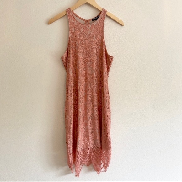 Express Light Pink Lace Dress - Picture 2 of 6